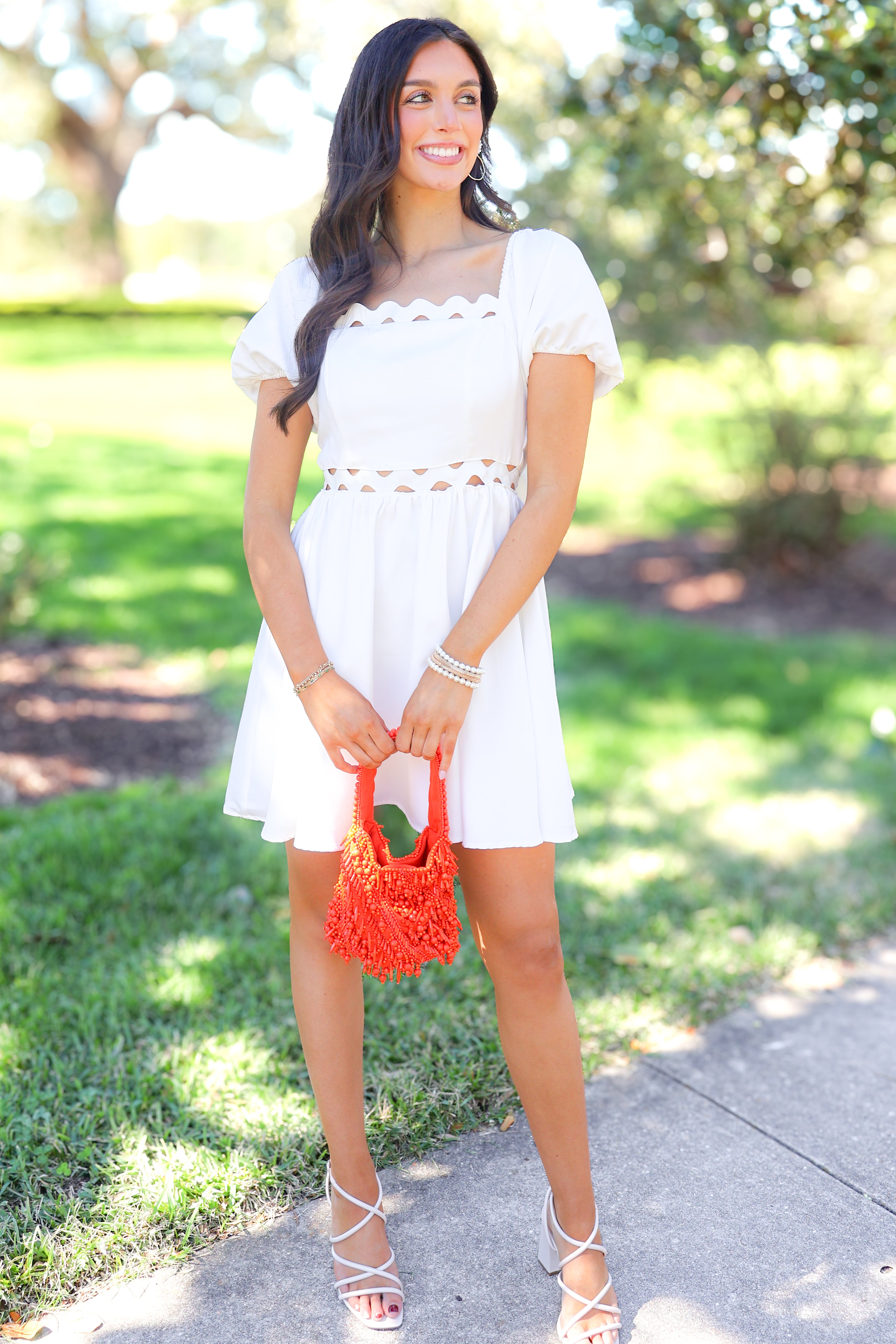 No Comparison Puff Sleeve Mini Dress Off White / S No Comparison Puff Sleeve Mini Dress Off White / S