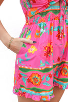 side pocket on floral romper