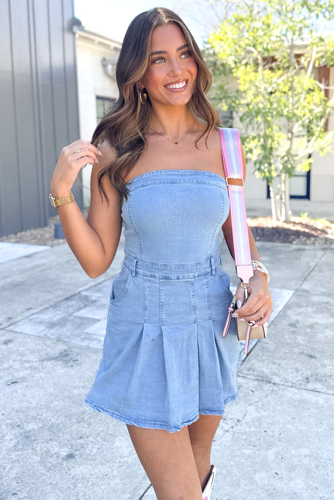 denim mini dress