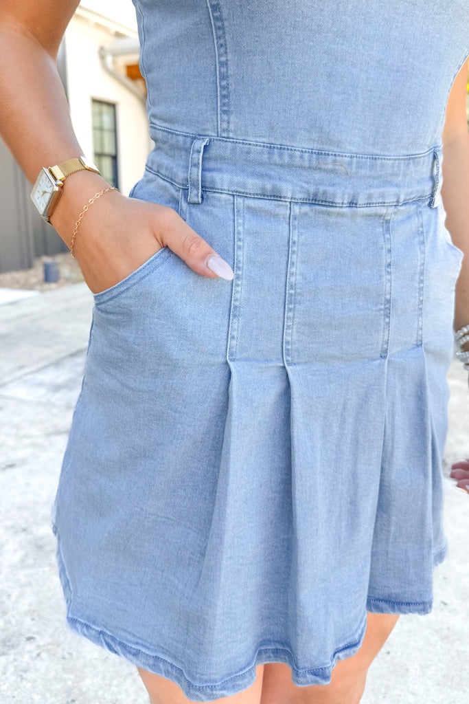 pleated dress with pockets