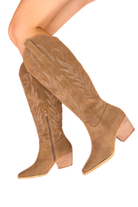 Here All Along Embroidered Western Boot-SHOE BOOT WESTERN