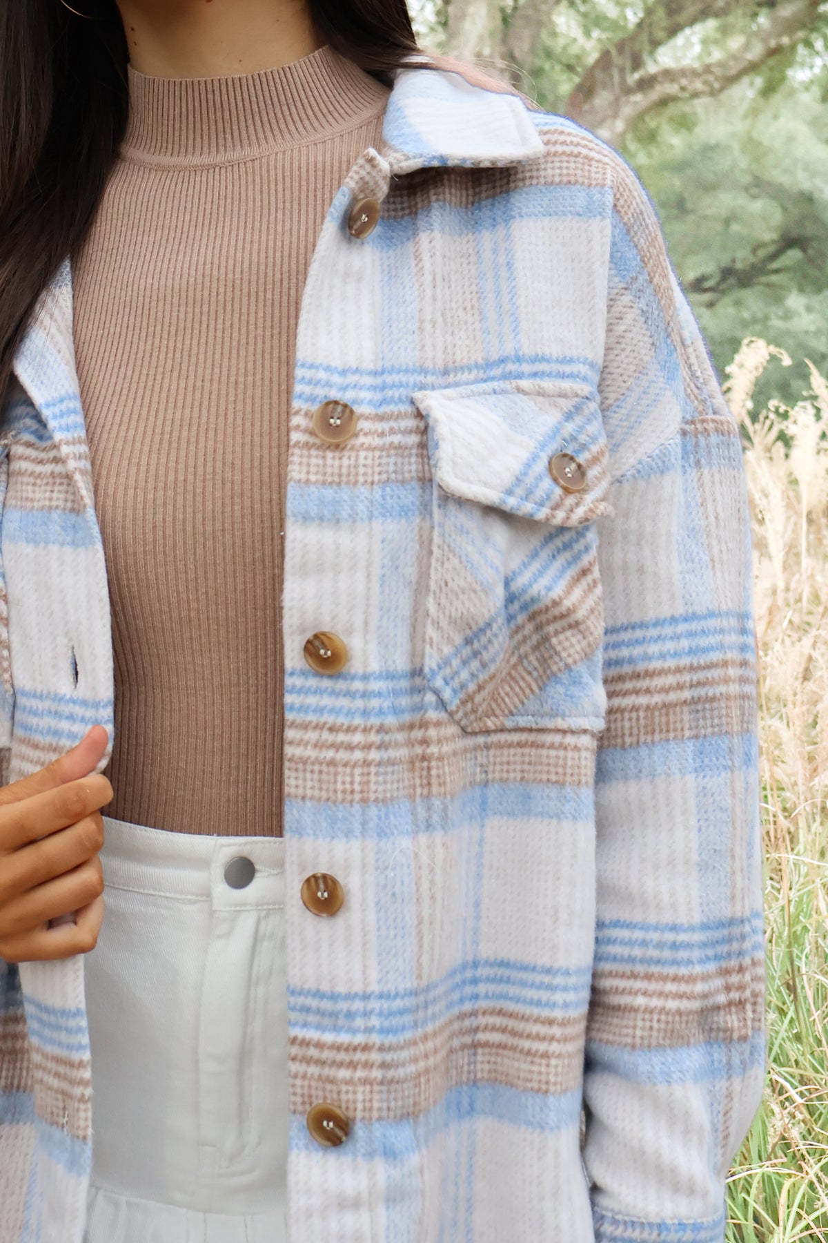 Things Change Plaid Button Up Jacket-TOP JACKET LIGHT