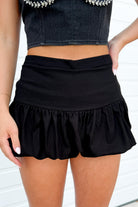 This Time Around Bubble Hem Mini Skirt-SKIRT CASUAL SOLID