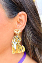 Beaded tiger earrings by Louie Love