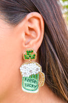 Drinks on Me Beaded Mug Earrings by Taylor Shaye-ACC EARRING