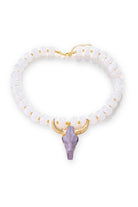 Wild and Free Bullhead Necklace in White