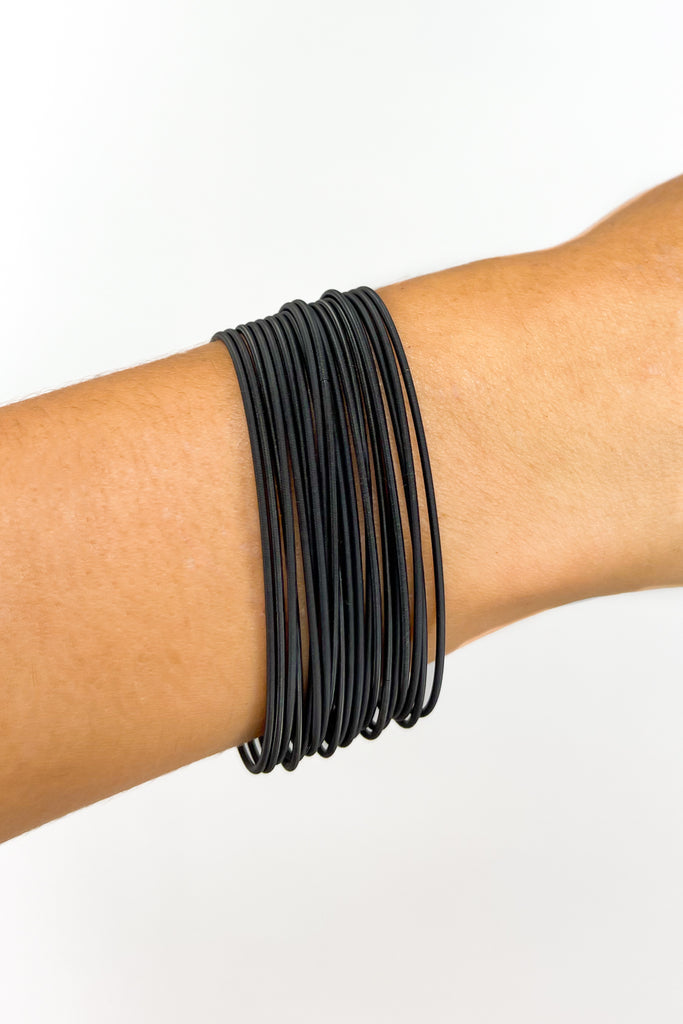 Black Bella Stainless Steel Spring Bracelets