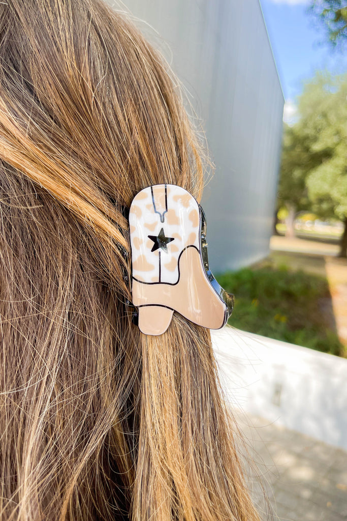 Beige Western Boot Hairclip