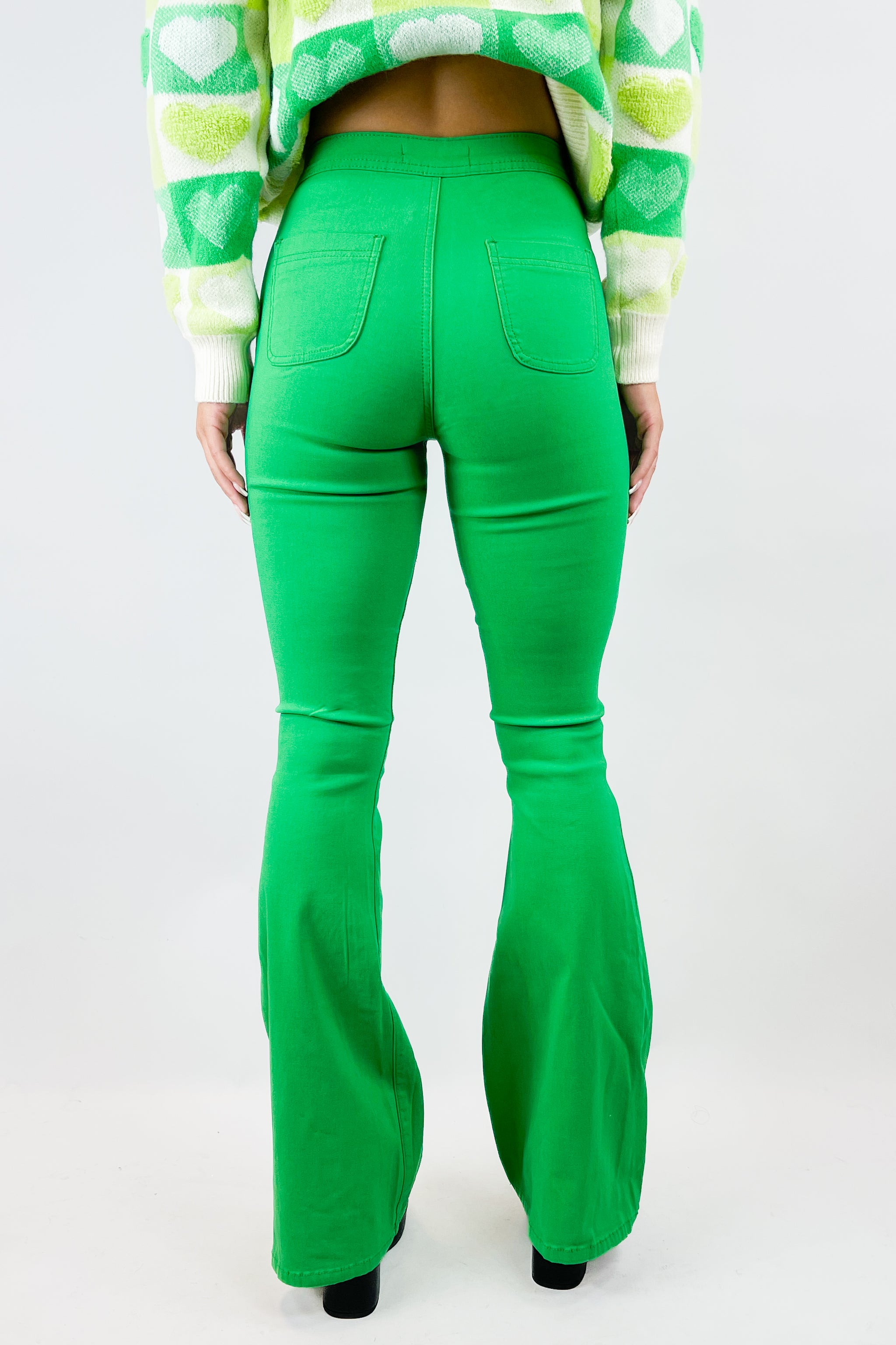 It s A Party High Waist Flare Jeans Frock Candy
