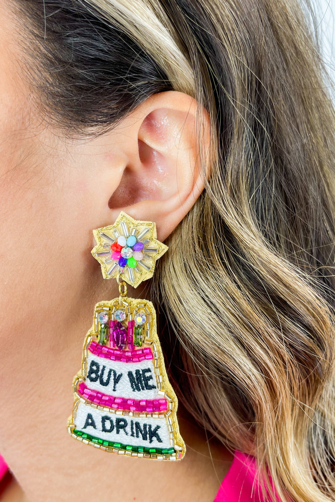 Buy Me A Drink Beaded Earrings