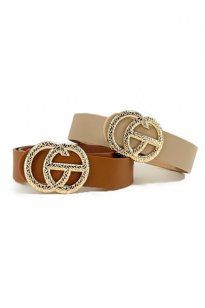 Designer Buckle Brown Belt